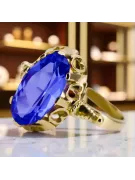 Винтидж крафт Пръстен Сапфир 14K жълто злато vrc134y
